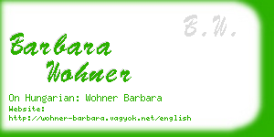 barbara wohner business card